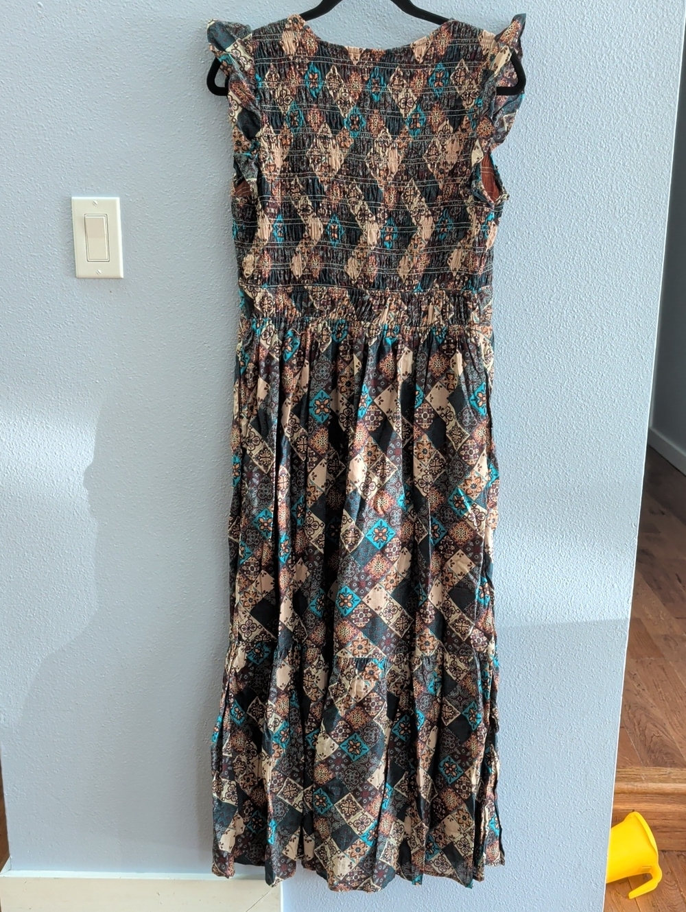 By Anthropologie Peregrine Boho Printed Maxi Dress with Turquoise Accents - Picture 5 of 13